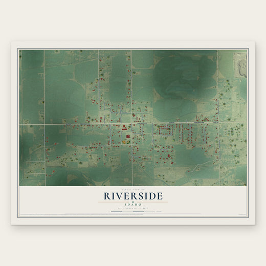 Riverside, Idaho map print, the full design