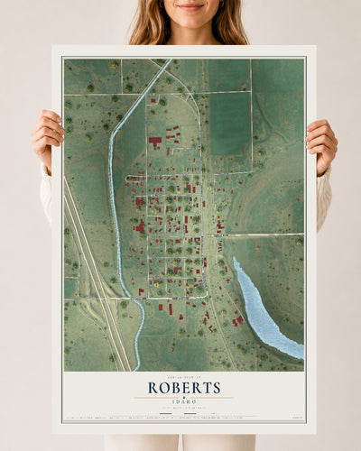 Map of Roberts, Idaho, 24 x 36 inch unframed archival matte print