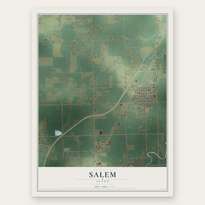 Salem, Idaho map print, the full design