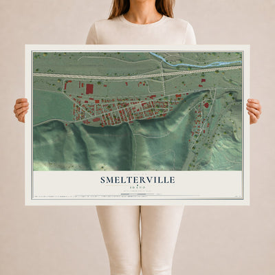 Map of Smelterville, Idaho, 24 x 36 inch unframed archival matte print