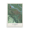 Map of St. Maries, Idaho, 12 x 18 inch unframed archival matte print