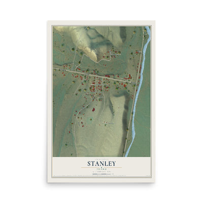 Map of Stanley, Idaho, 12 x 18 inch unframed archival matte print