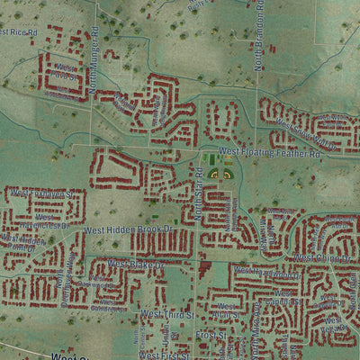 Close-up of the map of Star, Idaho print showing street and building detail
