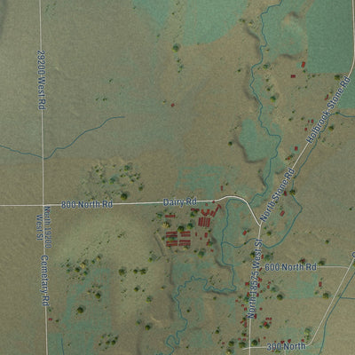Close-up of the map of Stone, Idaho print showing street and building detail