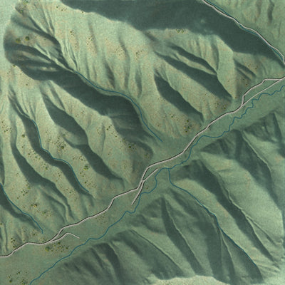 Second close-up of the map of Swan Valley, Idaho print showing more streets and buildings