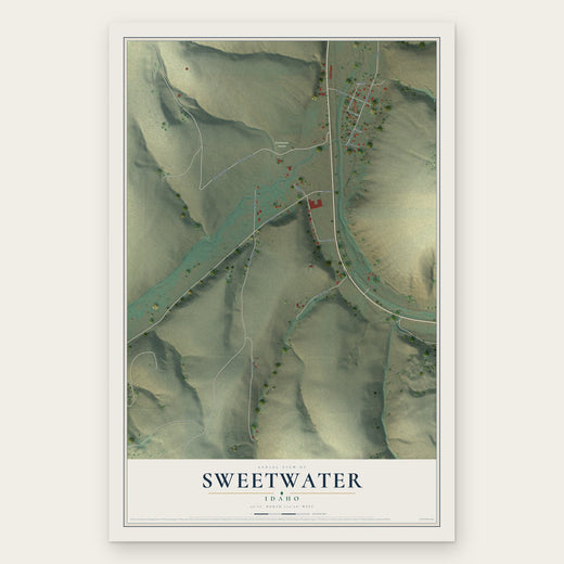 Sweetwater, Idaho map print, the full design