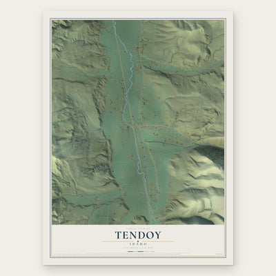 Tendoy, Idaho map print, the full design