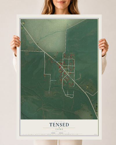 Map of Tensed, Idaho, 24 x 36 inch unframed archival matte print