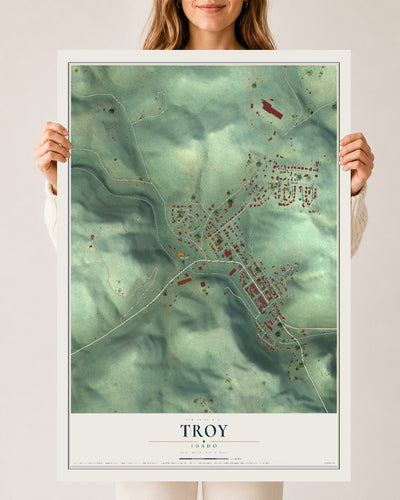 Map of Troy, Idaho, 24 x 36 inch unframed archival matte print