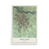 Map of Twin Falls, Idaho, 12 x 18 inch unframed archival matte print