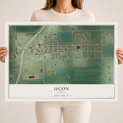 Map of Ucon, Idaho, 18 x 24 inch unframed archival matte print