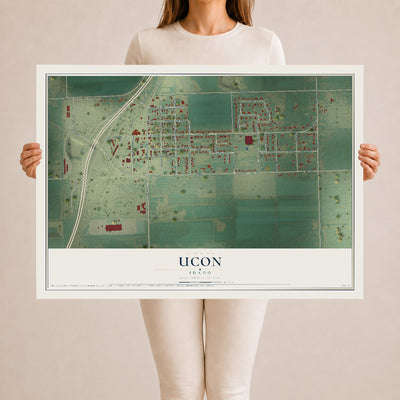 Map of Ucon, Idaho, 24 x 36 inch unframed archival matte print