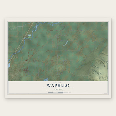 Wapello, Idaho map print, the full design
