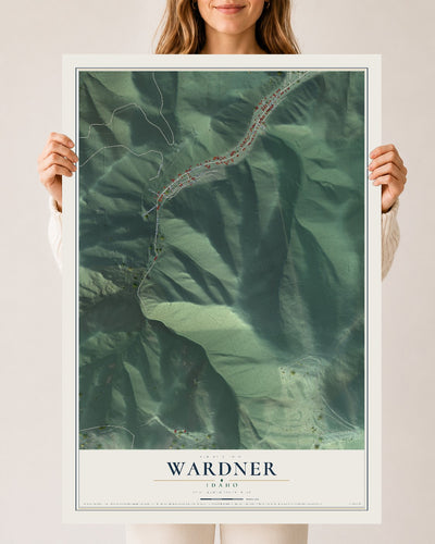 Map of Wardner, Idaho, 24 x 36 inch unframed archival matte print