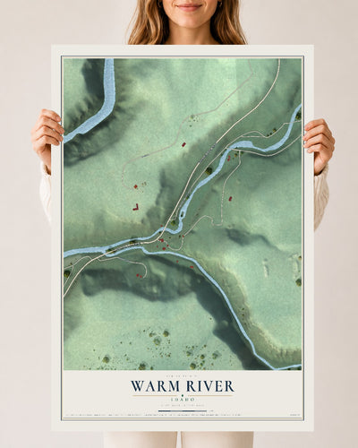 Map of Warm River, Idaho, 24 x 36 inch unframed archival matte print