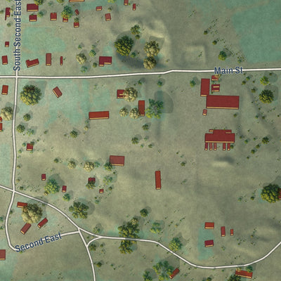 Second close-up of the map of Weston, Idaho print showing more streets and buildings