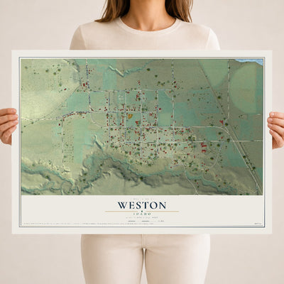 Map of Weston, Idaho, 18 x 24 inch unframed archival matte print
