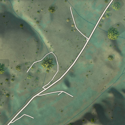 Second close-up of the map of White Bird, Idaho print showing more streets and buildings
