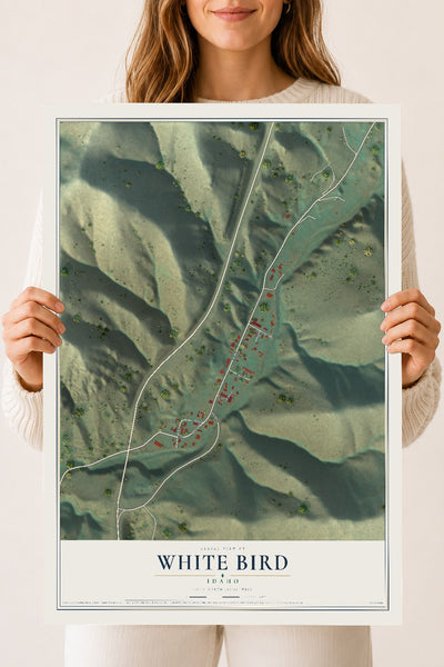 Map of White Bird, Idaho, 18 x 24 inch unframed archival matte print