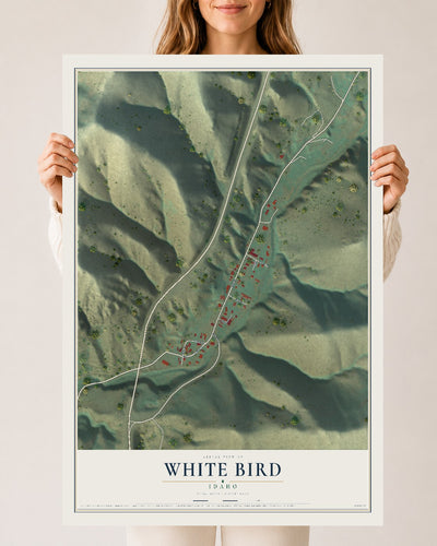 Map of White Bird, Idaho, 24 x 36 inch unframed archival matte print
