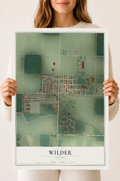 Map of Wilder, Idaho, 18 x 24 inch unframed archival matte print