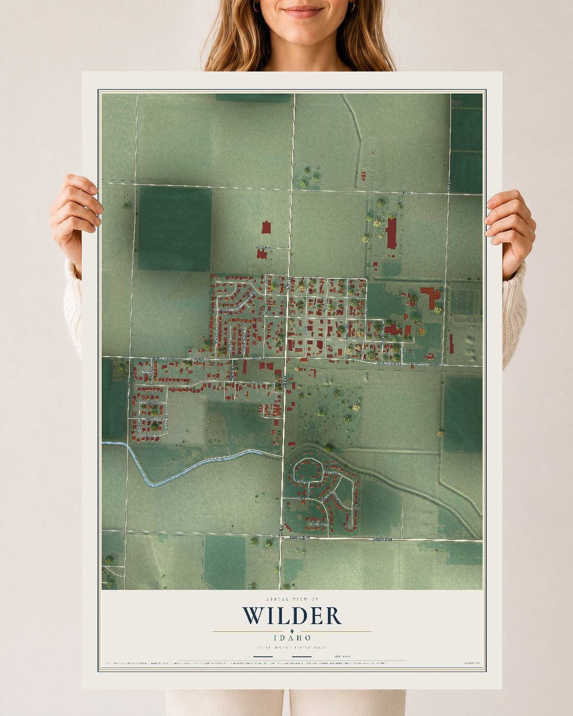 Map of Wilder, Idaho, 24 x 36 inch unframed archival matte print