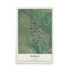 Map of Worley, Idaho, 12 x 18 inch unframed archival matte print