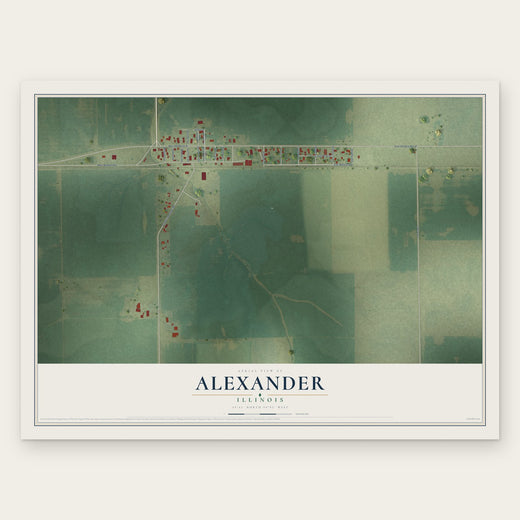 Alexander, Illinois map print, the full design