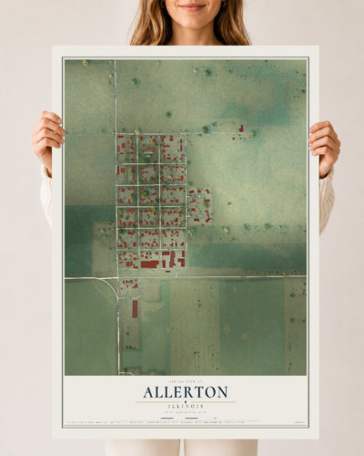 Map of Allerton, Illinois, 24 x 36 inch unframed archival matte print