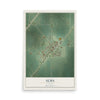 Map of Alma, Illinois, 12 x 18 inch unframed archival matte print