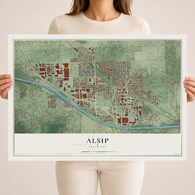 Map of Alsip, Illinois, 18 x 24 inch unframed archival matte print