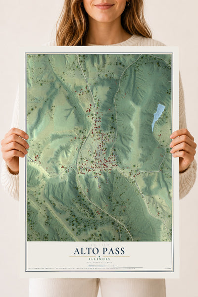 Map of Alto Pass, Illinois, 18 x 24 inch unframed archival matte print
