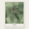 Alvin, Illinois map print, the full design