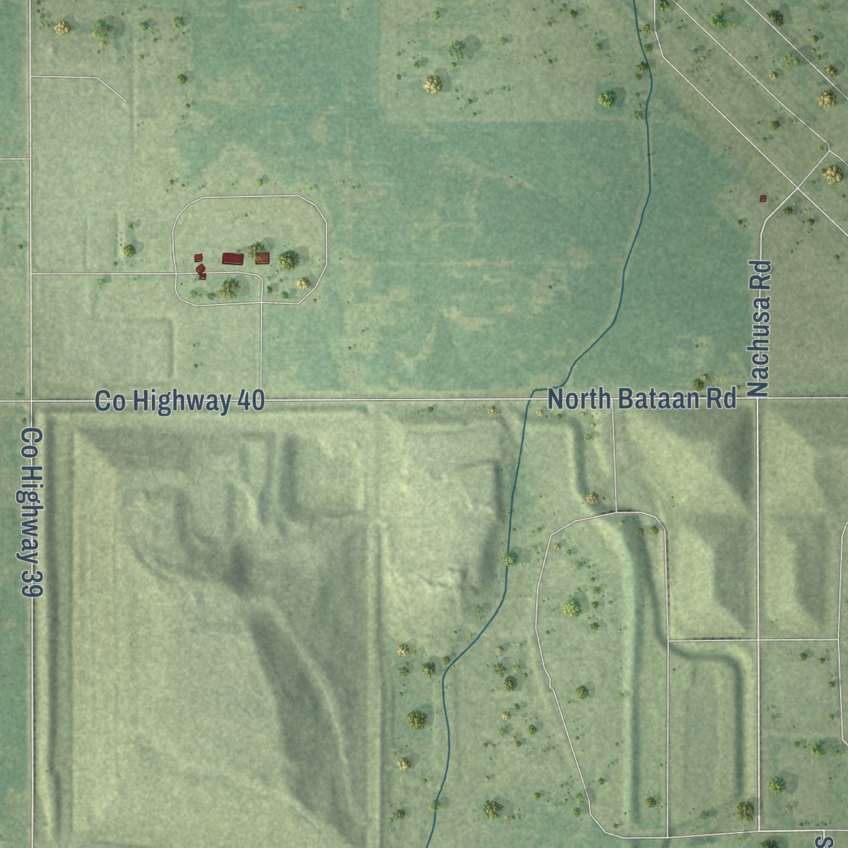 Second close-up of the map of Amboy, Illinois print showing more streets and buildings