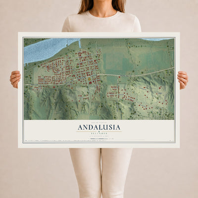 Map of Andalusia, Illinois, 24 x 36 inch unframed archival matte print
