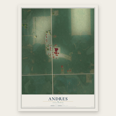 Andres, Illinois map print, the full design