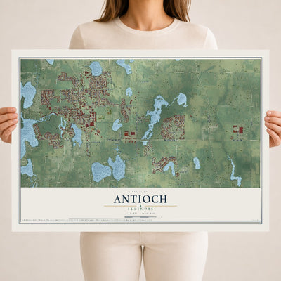 Map of Antioch, Illinois, 18 x 24 inch unframed archival matte print