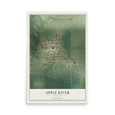 Map of Apple River, Illinois, 12 x 18 inch unframed archival matte print