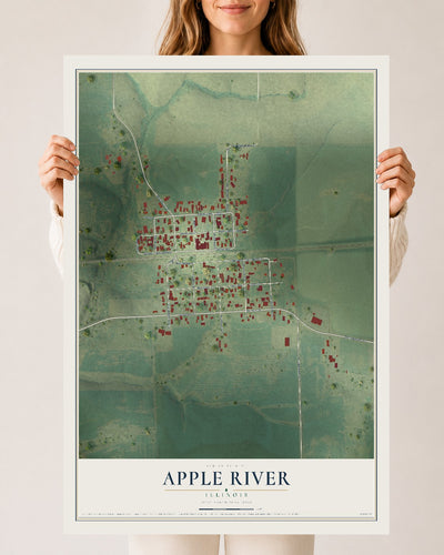 Map of Apple River, Illinois, 24 x 36 inch unframed archival matte print