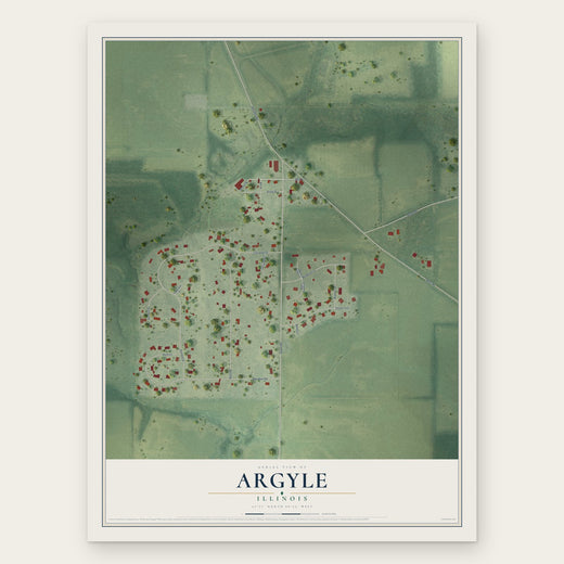 Argyle, Illinois map print, the full design