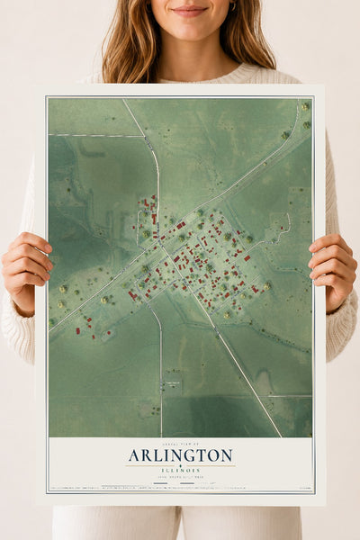 Map of Arlington, Illinois, 18 x 24 inch unframed archival matte print