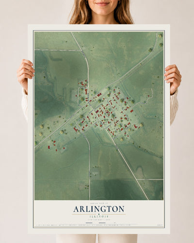 Map of Arlington, Illinois, 24 x 36 inch unframed archival matte print