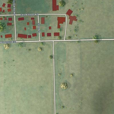 Second close-up of the map of Armington, Illinois print showing more streets and buildings