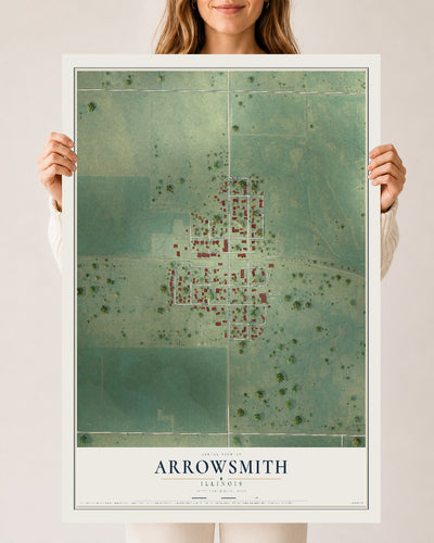 Map of Arrowsmith, Illinois, 24 x 36 inch unframed archival matte print
