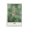 Map of Ashley, Illinois, 12 x 18 inch unframed archival matte print
