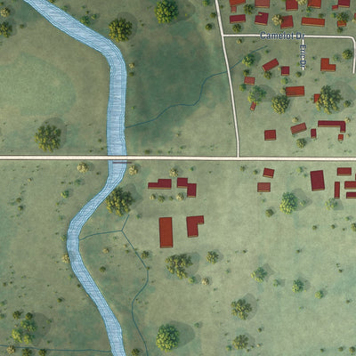 Second close-up of the map of Atwood, Illinois print showing more streets and buildings