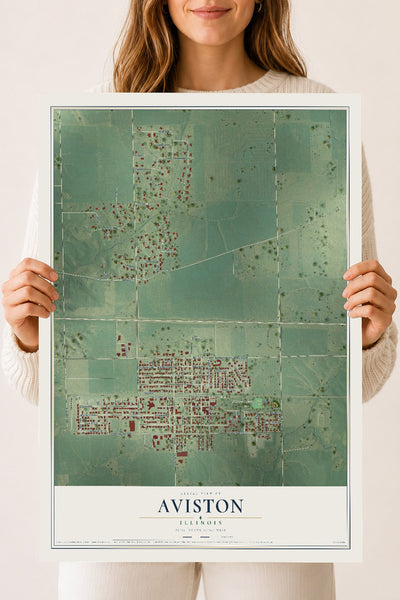 Map of Aviston, Illinois, 18 x 24 inch unframed archival matte print