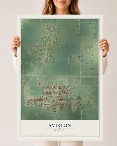 Map of Aviston, Illinois, 24 x 36 inch unframed archival matte print