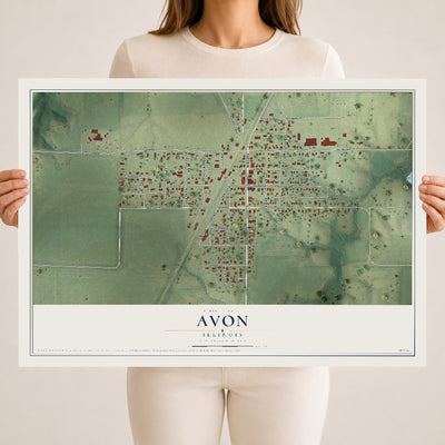 Map of Avon, Illinois, 18 x 24 inch unframed archival matte print