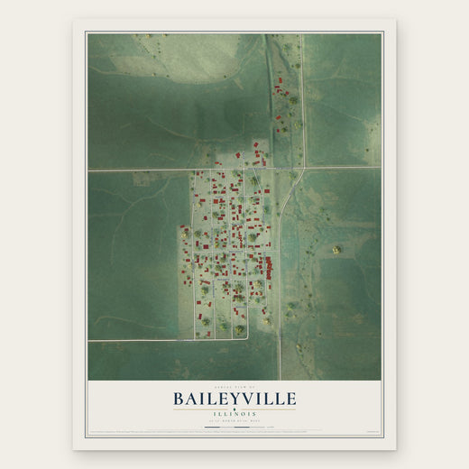 Baileyville, Illinois map print, the full design